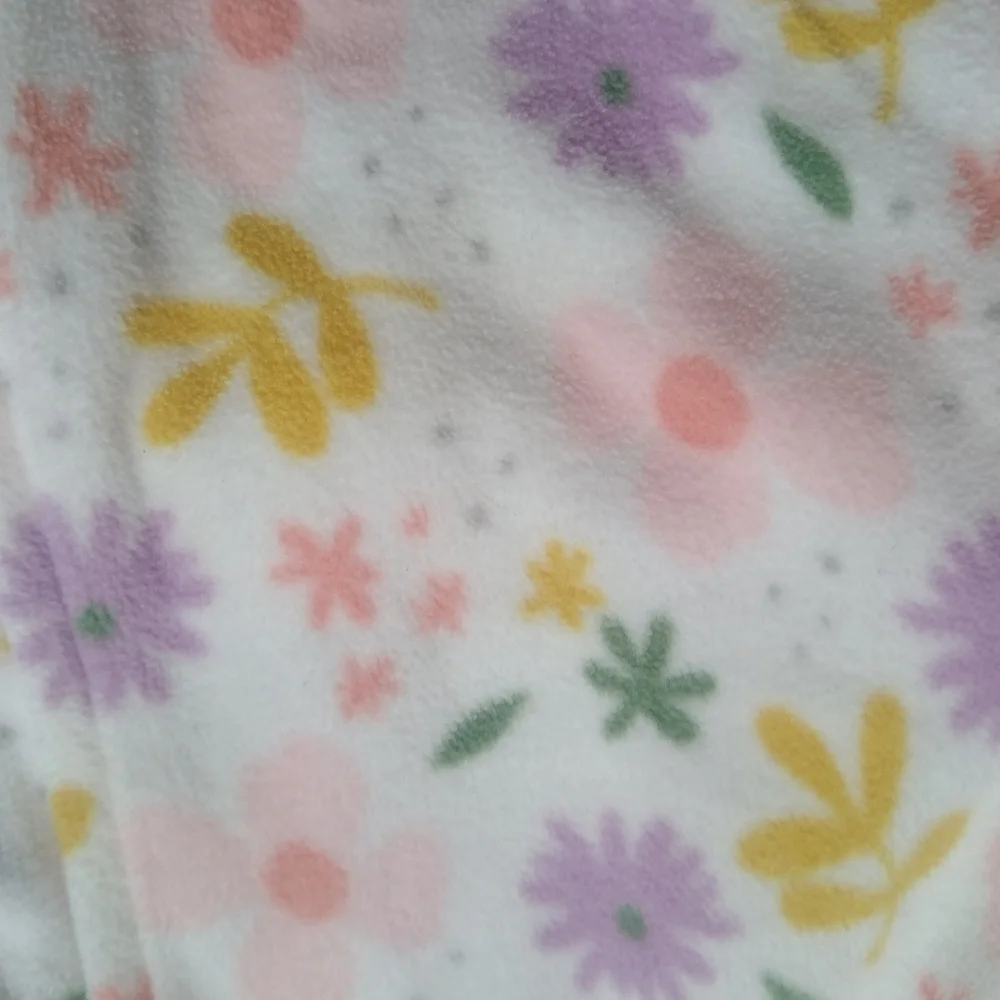 Simple Joys Carter's Girl’s Floral Pink Purple Footies Fleece Sleeper Sz 3-6 M
